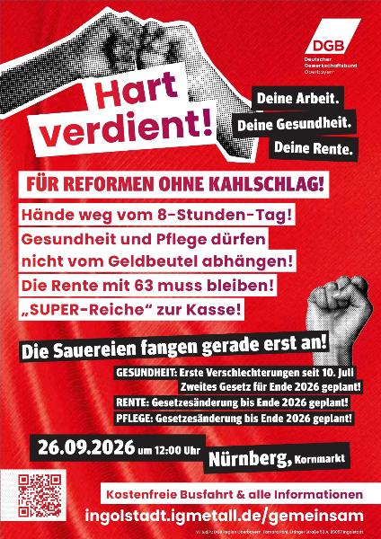 A4-Plakat - DGB-Aktionstag am 26.09.2026 in Nürnberg - Alles auf einer Seite